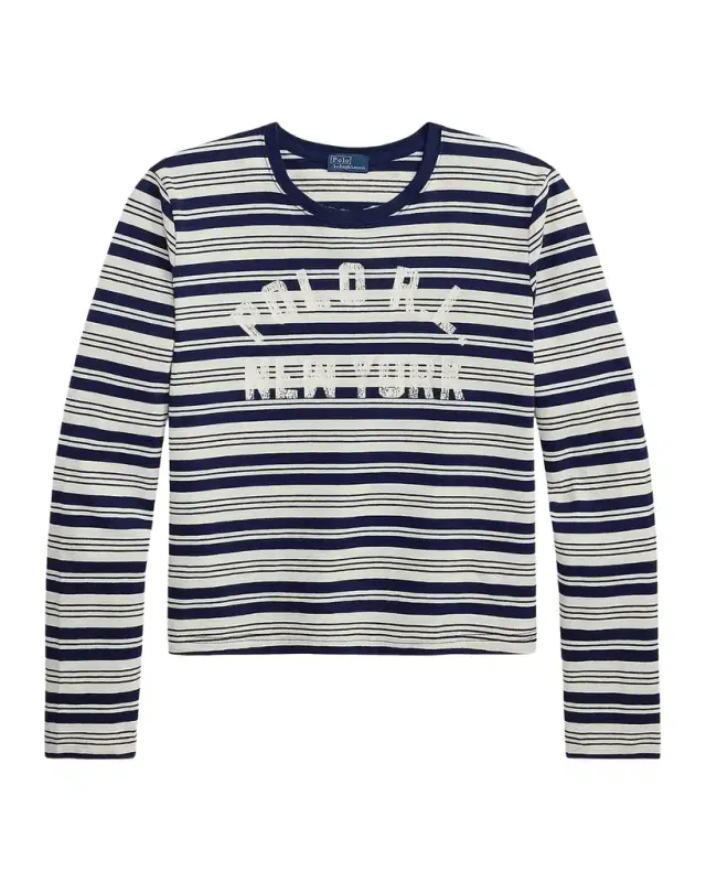 Logo Striped Jersey Long-Sleeve T-Shirt