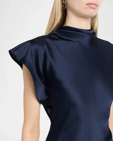 Tanya Taylor Adrien Satin Midi Dress | Thumbnail 5