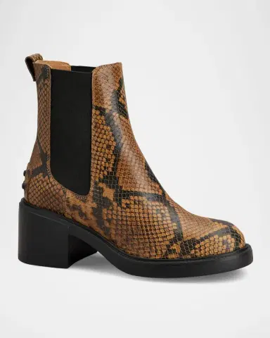 Tod's 60mm Snake-Printed Leather Chelsea Boots | Thumbnail 2