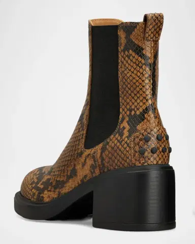 Tod's 60mm Snake-Printed Leather Chelsea Boots | Thumbnail 3
