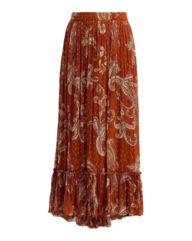 Hemant & Nandita Printed High-Low Maxi Skirt