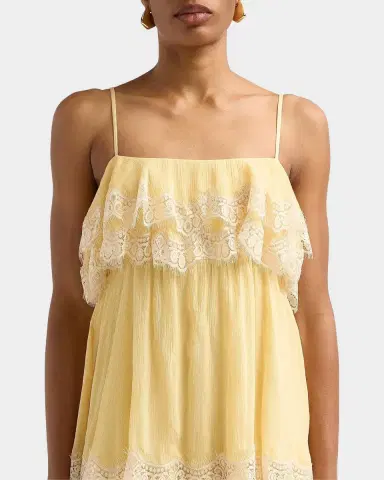 Hemant & Nandita Lace-Trim Tiered A-Line Maxi Dress | Thumbnail 5 Hemant & Nandita Lace-Trim Tiered A-Line Maxi Dress | Thumbnail 5