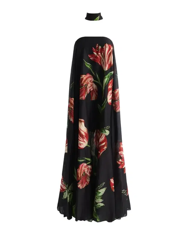ALICE + OLIVIA Maricela Floral Scarf Maxi Dress
