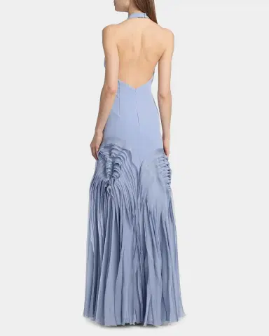 Amur Elani Pleated Halterneck Gown | Thumbnail 3