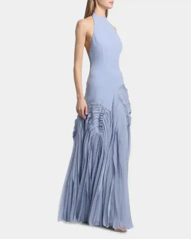 Amur Elani Pleated Halterneck Gown | Thumbnail 4