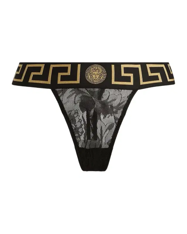 Versace Perizoma Greca Jacquard Thong