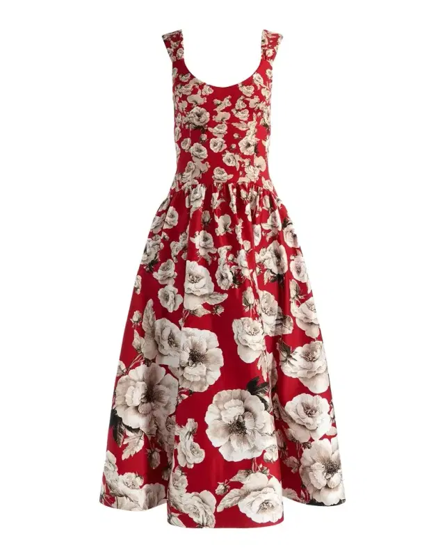 ALICE + OLIVIA Oriana Floral Drop-Waist Maxi Dress