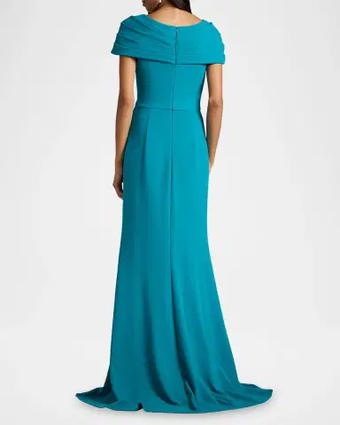 Tadashi Shoji Twist-Front Crepe Trumpet Gown | Thumbnail 3 Tadashi Shoji Twist-Front Crepe Trumpet Gown | Thumbnail 3