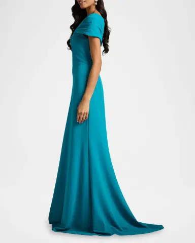 Tadashi Shoji Twist-Front Crepe Trumpet Gown | Thumbnail 5 Tadashi Shoji Twist-Front Crepe Trumpet Gown | Thumbnail 5