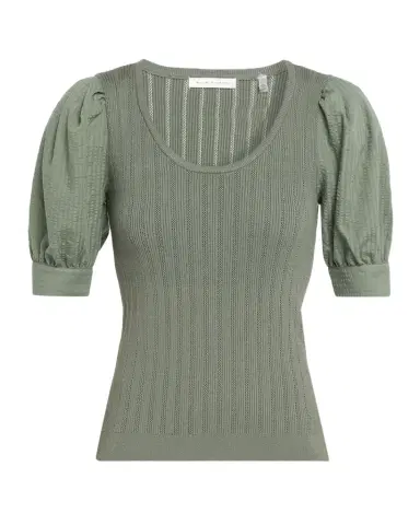 Elie Tahari The Kaeta Mixed Media Puff-Sleeve Sweater | Thumbnail 1