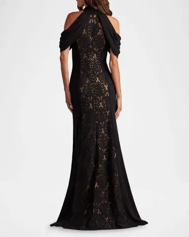 Tadashi Shoji Cold-Shoulder Corded Lace Gown | Thumbnail 3 Tadashi Shoji Cold-Shoulder Corded Lace Gown | Thumbnail 3