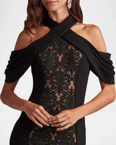 Tadashi Shoji Cold-Shoulder Corded Lace Gown | Thumbnail 4 Tadashi Shoji Cold-Shoulder Corded Lace Gown | Thumbnail 4
