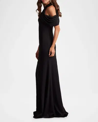Tadashi Shoji Cold-Shoulder Corded Lace Gown | Thumbnail 5 Tadashi Shoji Cold-Shoulder Corded Lace Gown | Thumbnail 5