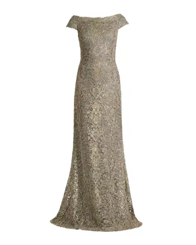 Tadashi Shoji Cap-Sleeve Sequin Lace Column Gown | Thumbnail 1 Tadashi Shoji Cap-Sleeve Sequin Lace Column Gown | Thumbnail 1