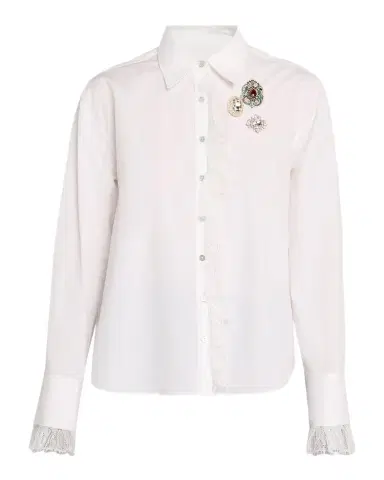 Cinq à Sept Solana Rococo Brooch Button-Front Shirt | Thumbnail 1