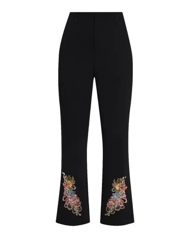 Cinq a Sept Floral Border Cropped Trousers