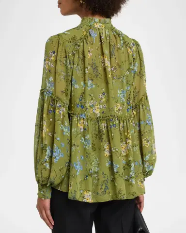 Cinq a Sept Windswept Floral Blouse | Thumbnail 3 Cinq a Sept Windswept Floral Blouse | Thumbnail 3