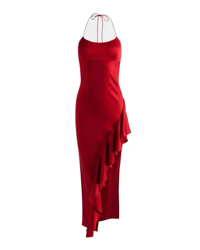 ALICE + OLIVIA Palma Asymmetric Ruffle Maxi Dress