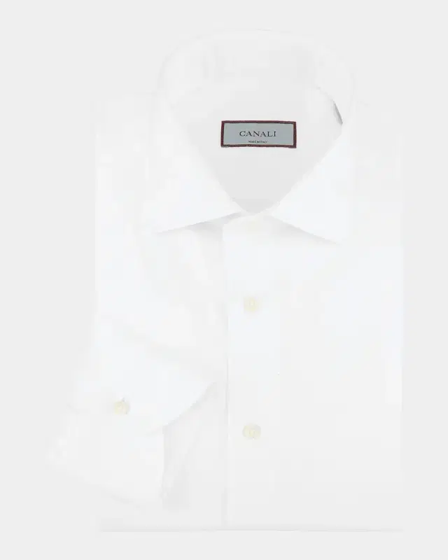 Canali Men 's Textured Wool Modern-Fit Dress Shirt