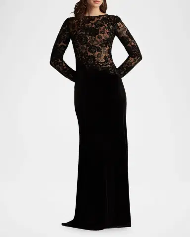 Tadashi Shoji Forena Embroidered Lace Crepe Trumpet Gown | Thumbnail 2 Tadashi Shoji Forena Embroidered Lace Crepe Trumpet Gown | Thumbnail 2
