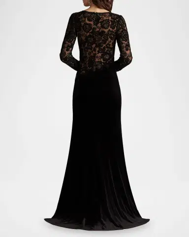 Tadashi Shoji Forena Embroidered Lace Crepe Trumpet Gown | Thumbnail 5 Tadashi Shoji Forena Embroidered Lace Crepe Trumpet Gown | Thumbnail 5