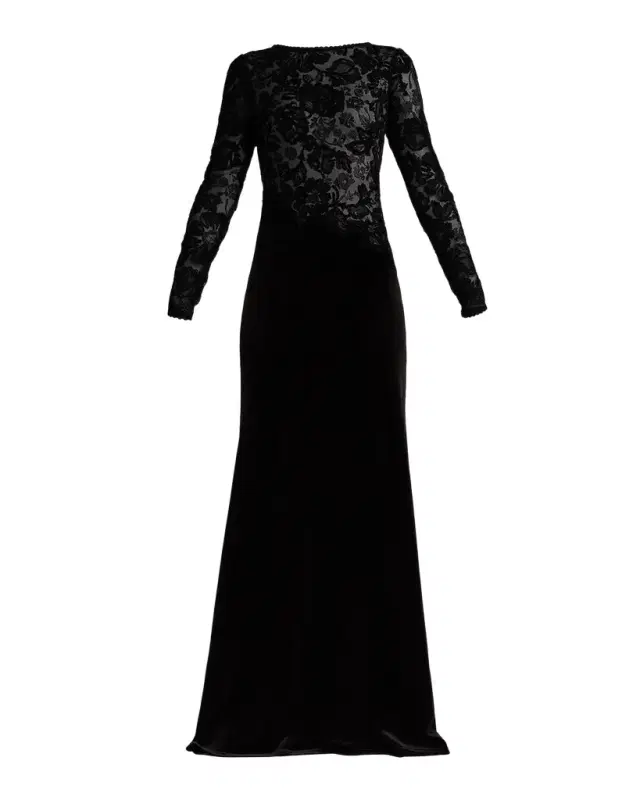 Tadashi Shoji Forena Embroidered Lace Crepe Trumpet Gown