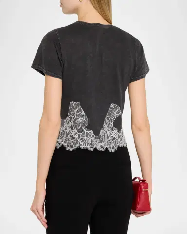 Cinq à Sept J 'Adore Encore Cropped T-Shirt | Thumbnail 3 Cinq à Sept J 'Adore Encore Cropped T-Shirt | Thumbnail 3