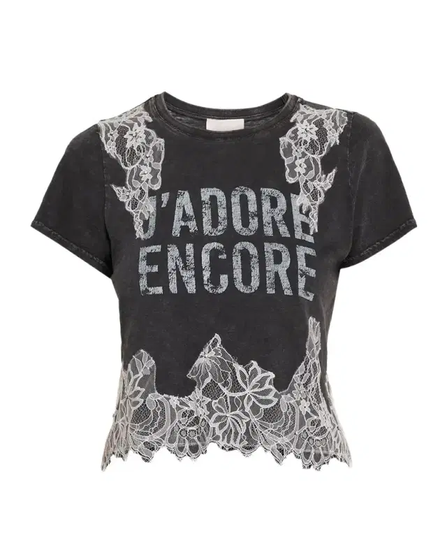 Cinq a Sept J 'Adore Encore Cropped T-Shirt