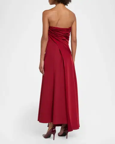 Cinq à Sept Clarisse Strapless Draped Midi Dress | Thumbnail 3