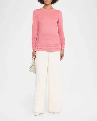 Misook Pointelle Knit Ribbed Tunic | Thumbnail 2 Misook Pointelle Knit Ribbed Tunic | Thumbnail 2