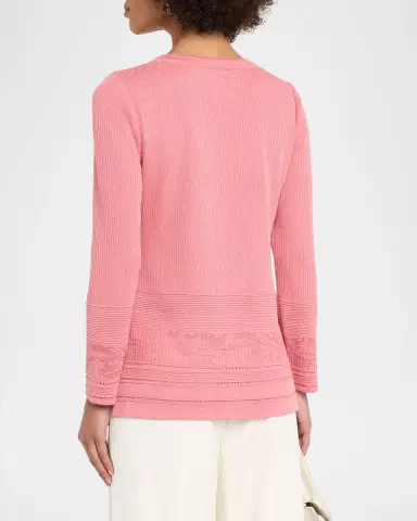 Misook Pointelle Knit Ribbed Tunic | Thumbnail 3 Misook Pointelle Knit Ribbed Tunic | Thumbnail 3