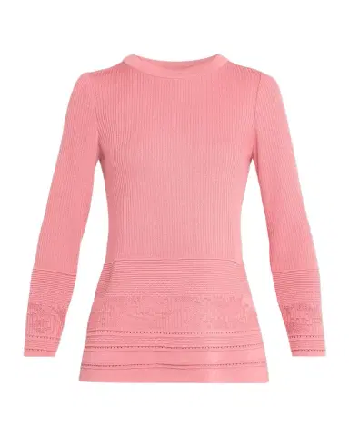 Misook Pointelle Knit Ribbed Tunic | Thumbnail 1 Misook Pointelle Knit Ribbed Tunic | Thumbnail 1