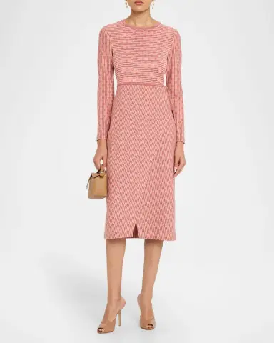 Misook Geometric Knit Wrap Midi Dress | Thumbnail 2