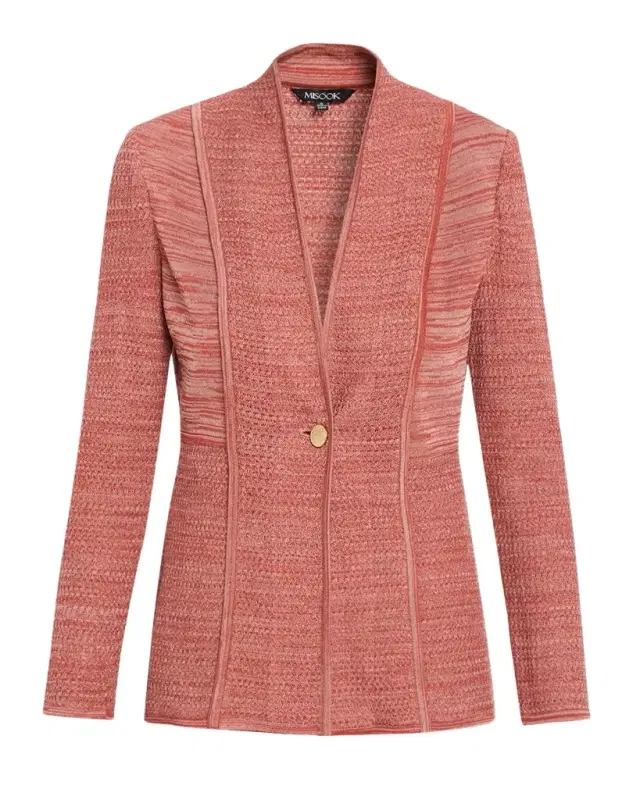 Misook Tailored Mélange Knit Jacket