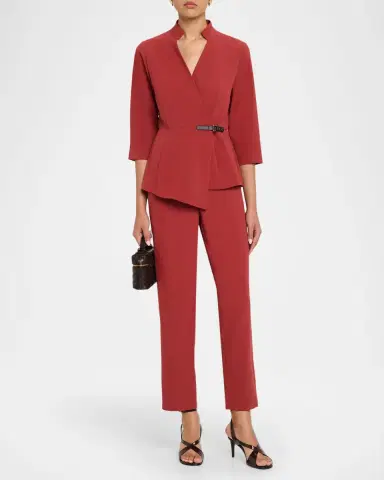 Misook Nora Crepe Straight-Leg Pants | Thumbnail 2 Misook Nora Crepe Straight-Leg Pants | Thumbnail 2