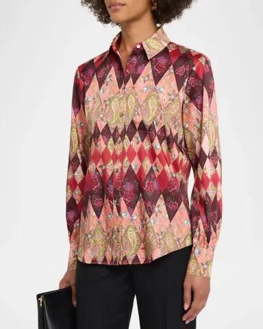 Cinq à Sept Thea Patchwork Print Shirt | Thumbnail 4 Cinq à Sept Thea Patchwork Print Shirt | Thumbnail 4