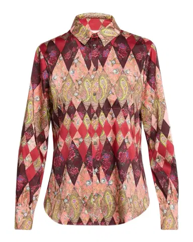 Cinq à Sept Thea Patchwork Print Shirt | Thumbnail 1 Cinq à Sept Thea Patchwork Print Shirt | Thumbnail 1