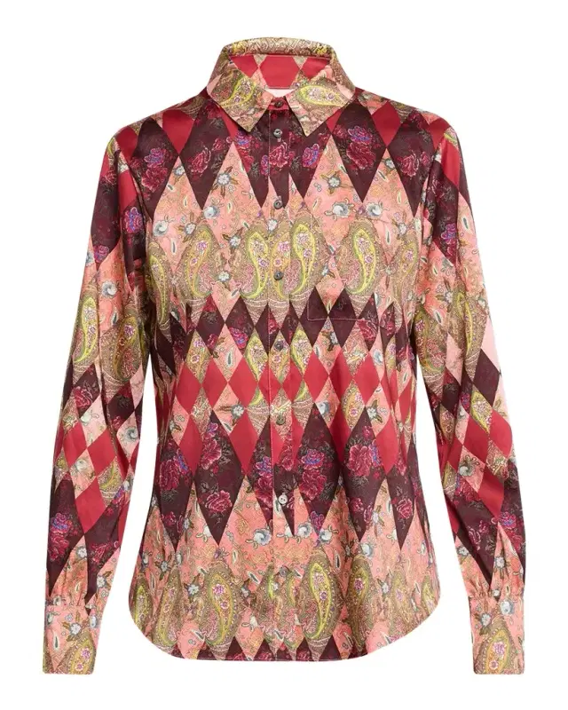 Cinq a Sept Thea Patchwork Print Shirt