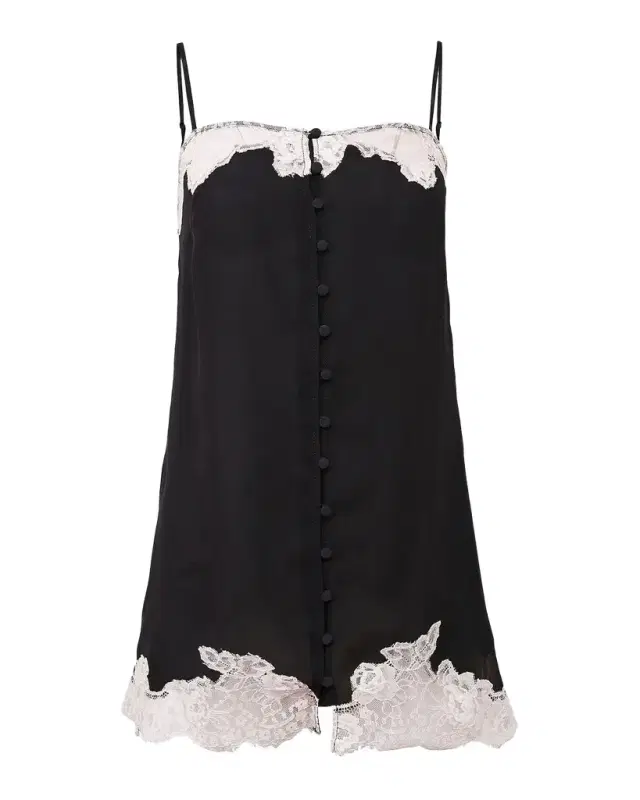 Fleur Du Mal Lace Appliqué Silk Slip