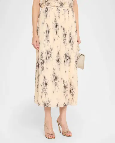 Cinq a Sept Hand-Sketched Floral Midi Skirt | Thumbnail 4 Cinq a Sept Hand-Sketched Floral Midi Skirt | Thumbnail 4