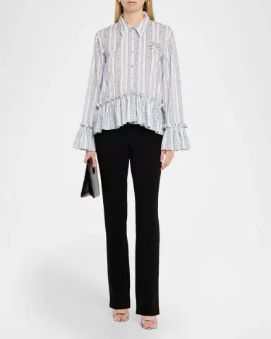 Cinq à Sept Daxel Ruffled Peplum-Hem Shirt | Thumbnail 2