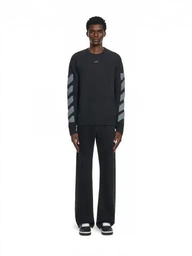 Off-White Diagonals Fuzzy Knit Crewneck | Thumbnail 2