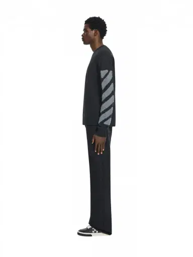 Off-White Diagonals Fuzzy Knit Crewneck | Thumbnail 3
