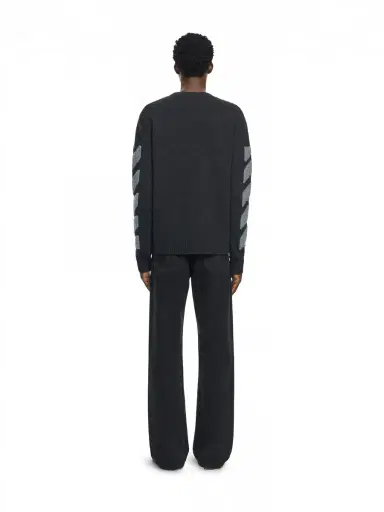 Off-White Diagonals Fuzzy Knit Crewneck | Thumbnail 4