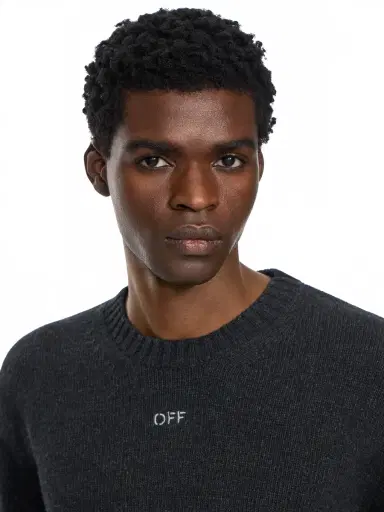 Off-White Diagonals Fuzzy Knit Crewneck | Thumbnail 5