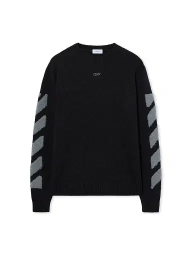 Off-White Diagonals Fuzzy Knit Crewneck | Thumbnail 1