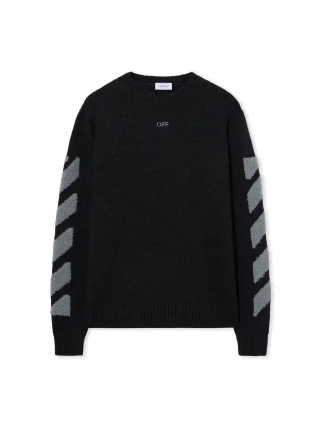 Off-White Diagonals Fuzzy Knit Crewneck