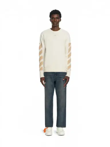 Off-White Diagonals Fuzzy Knit Crewneck | Thumbnail 2 Off-White Diagonals Fuzzy Knit Crewneck | Thumbnail 2