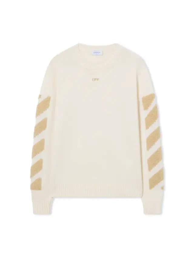 Off-White Diagonals Fuzzy Knit Crewneck