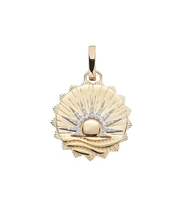 Foundrae New Beginnings - Internal Compass 18kt gold pendant with diamonds